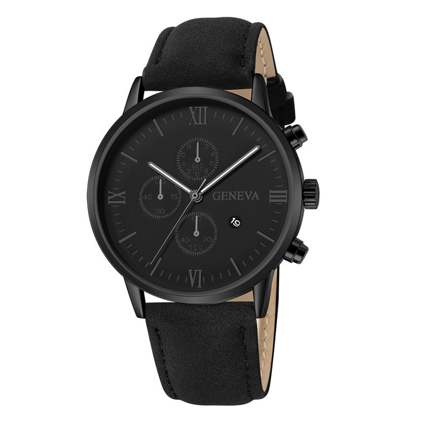 Men's wristwatch with steel band, calendar and chronograph, quartz movement