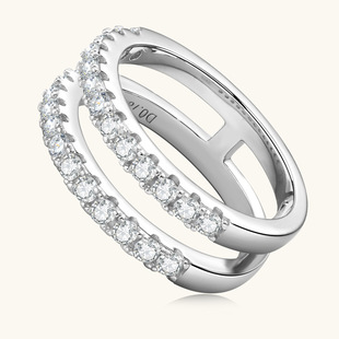 Moissanit Ring für Damen mit Sternendesign, Silber