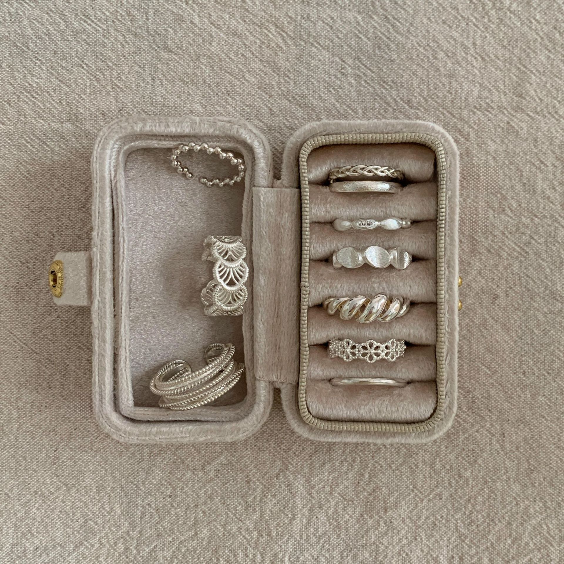 S925 pure silver women's ring open adjustable minimalist