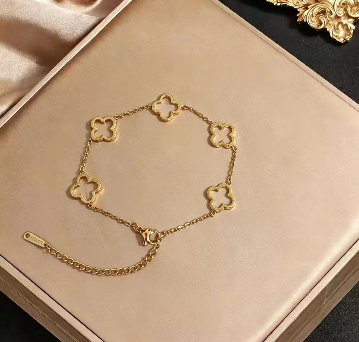 Titanyum çelik bilezik, dört yapraklı yonca, trendy