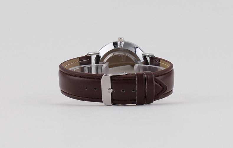 Herrenuhr, ultraflach, Lederarmband, Quarz