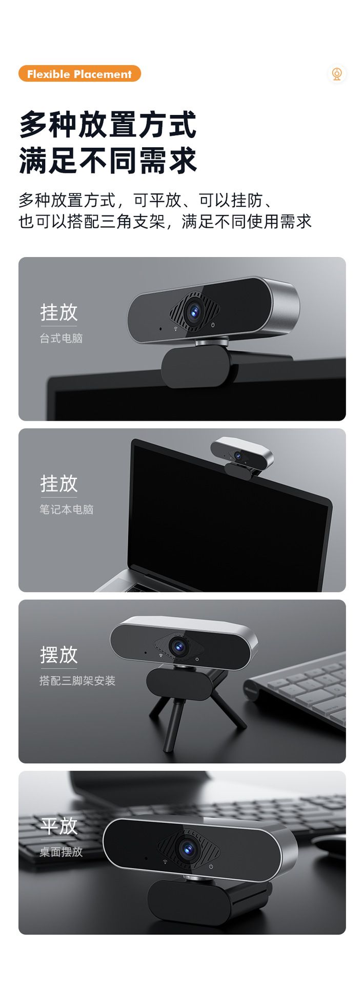 Webcam 1080P HD, for computer and conference