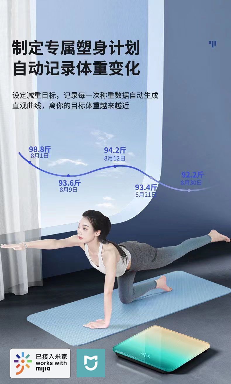 Smart body fat scale, Mijia APP connected