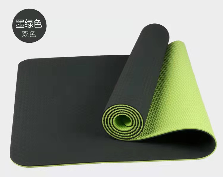 TPE yoga mat 6mm, dual-color, universal size, with carry set