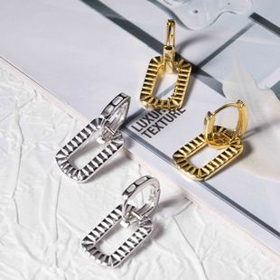 S925 silver diamond brushed earrings