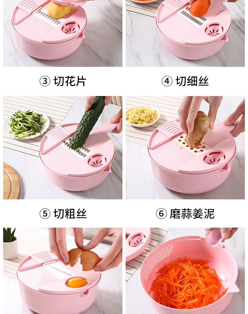 Multifunctional manual vegetable shredder and grater