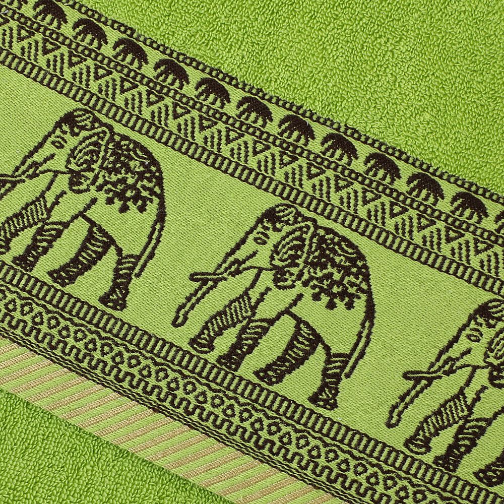 Pure cotton towel set with elephant jacquard pattern