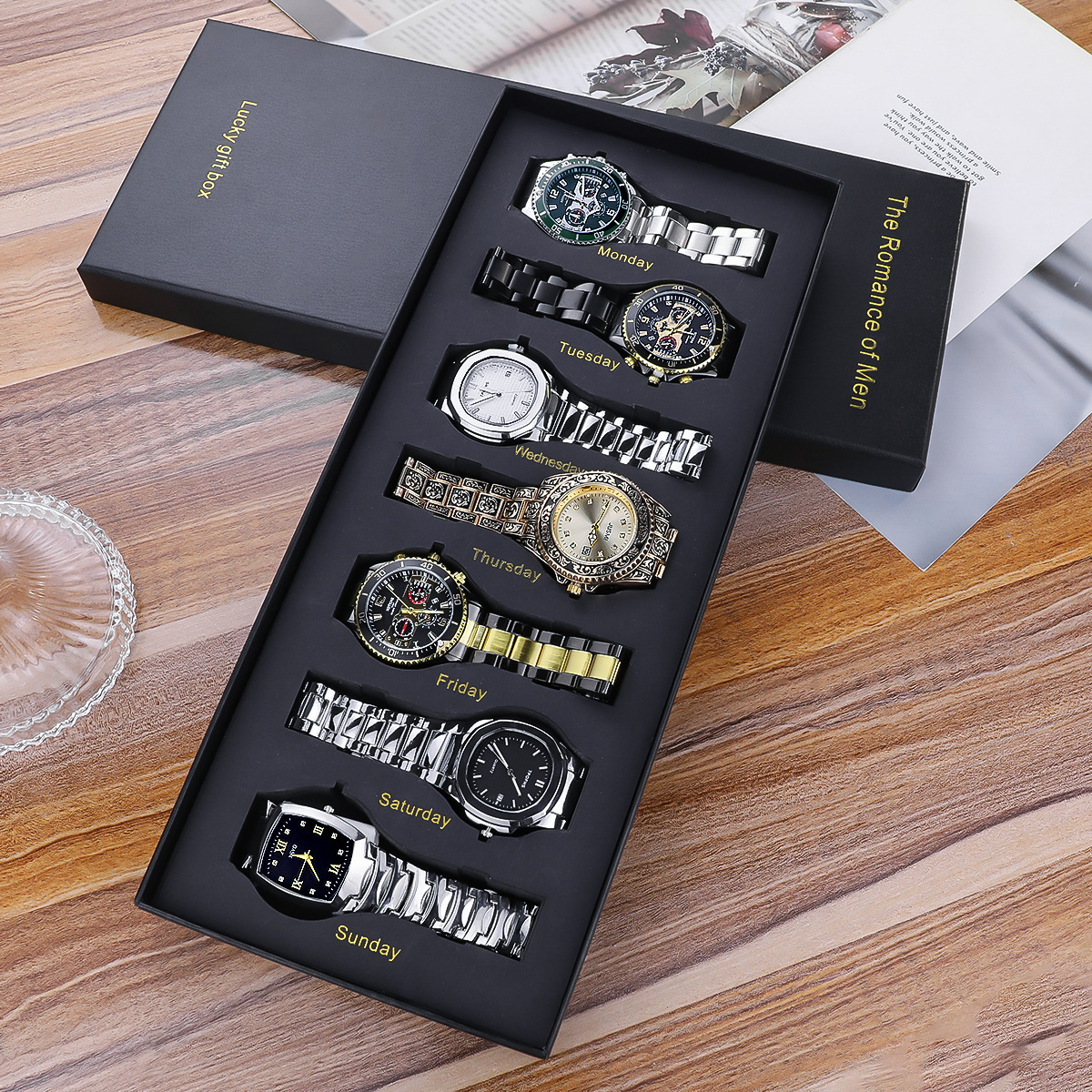 Men's 7-Piece Gift Set, Fashionable Watches