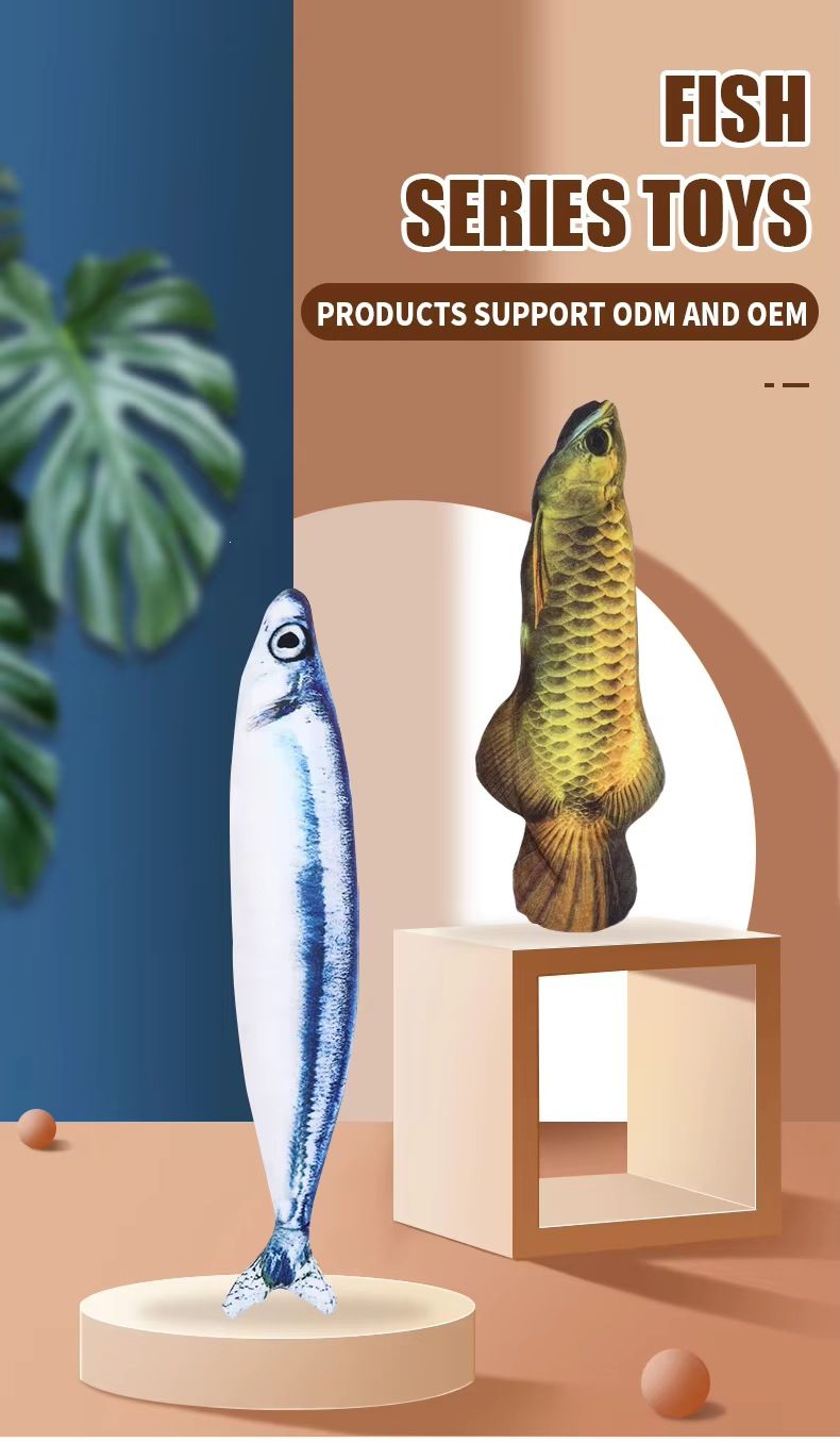 Simulated fish cat toy plush