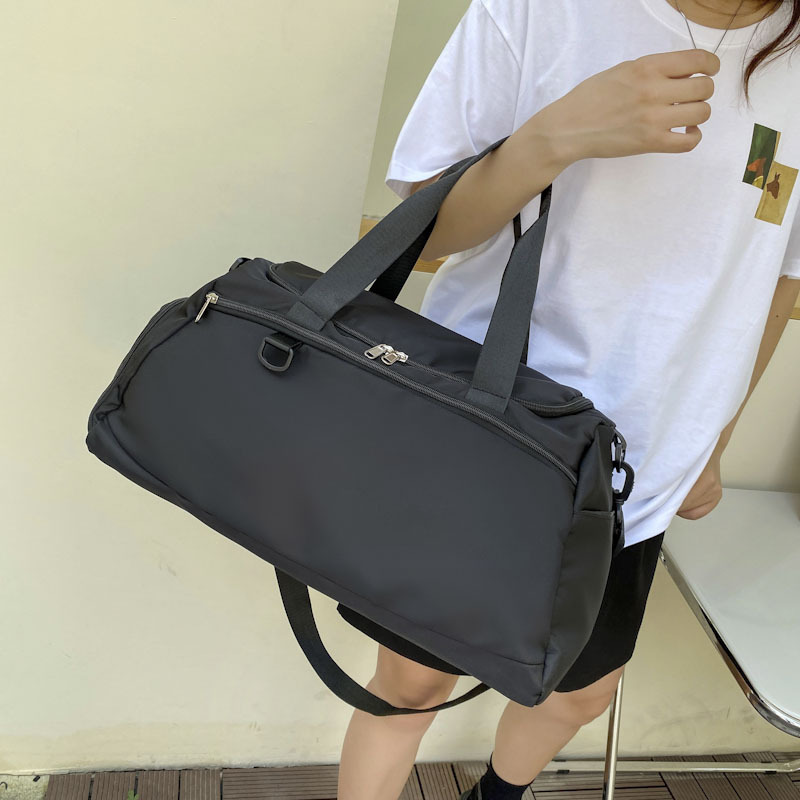跨境新款大容量健身包独立鞋仓可套拉杆行李包便携短途收纳旅行包