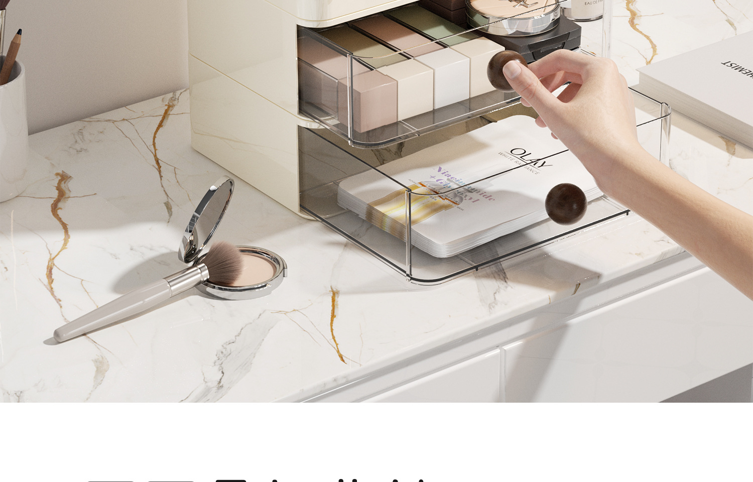 Schminktisch-Kosmetik- und Lippenstift-Organizer mit Schublade staubdicht