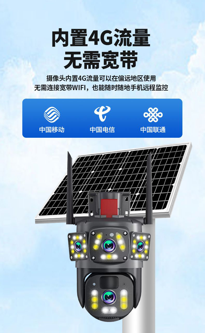 Solar-Überwachungskamera 360° Nachtsicht 4G intelligent