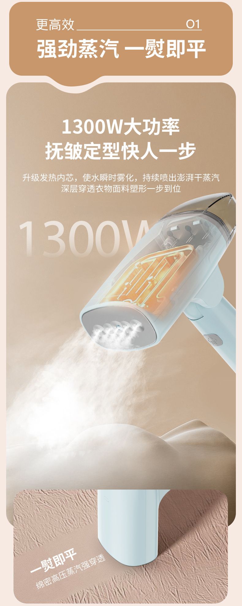Foldable electric iron handheld portable steamer