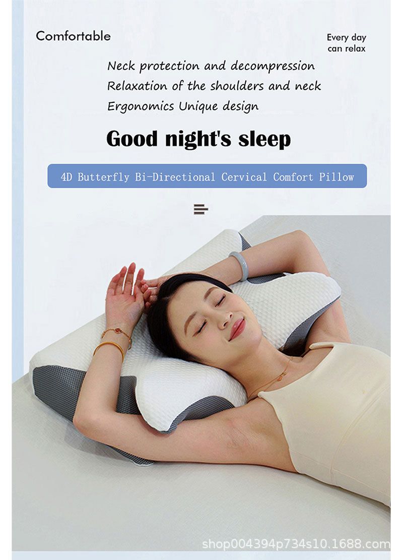 Kelebek ortopedik bellek köpük yastığı, ergonomik, boyun ağrısı