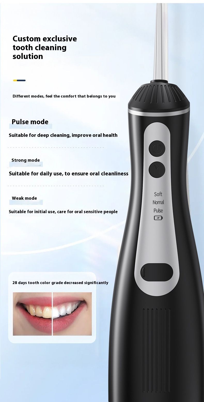 跨境电动冲牙器便携式洗牙机洁牙冲洗器洗牙器去牙结石牙线美牙仪
