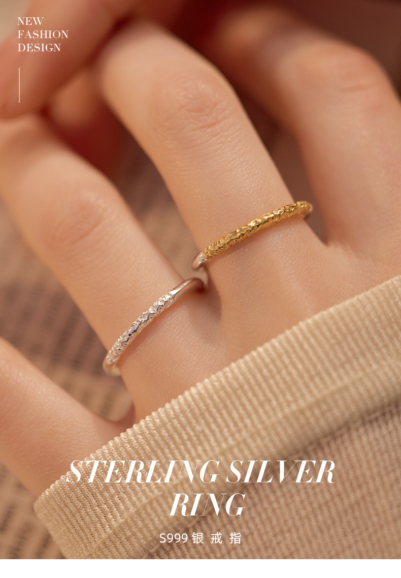 S999 sterling silver flower ring, gold plated, antique