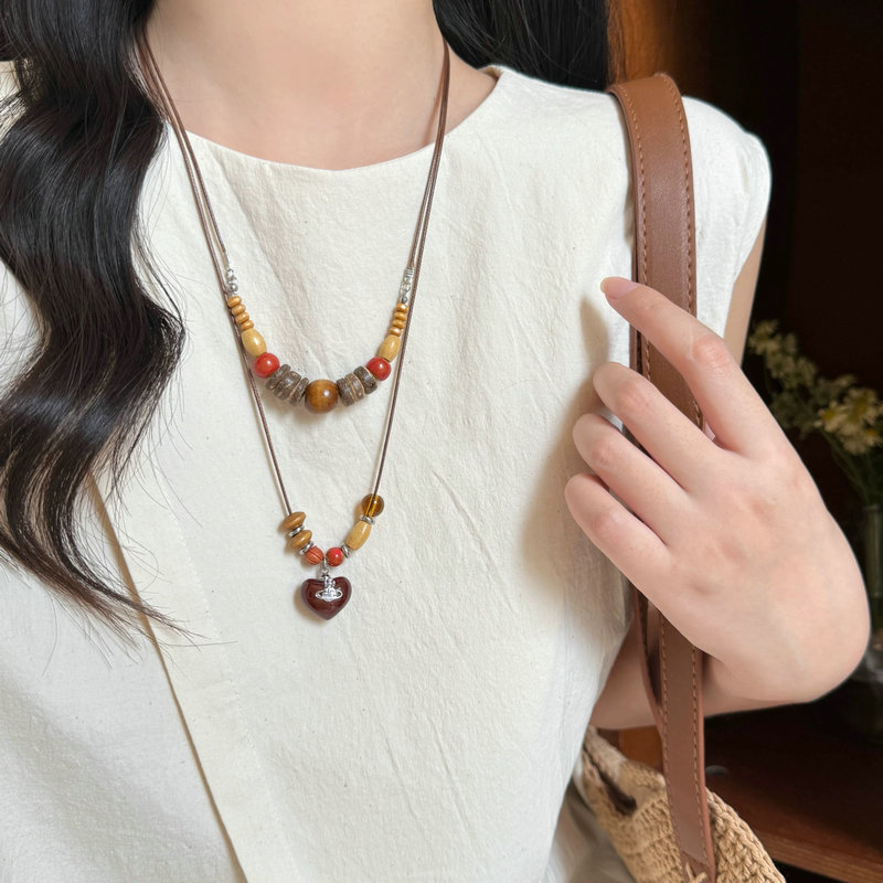 Neue chinesische Stil-Ombre-Halskette, ethnische Pullverkette