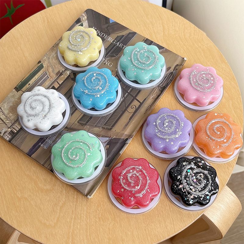 Magnetic phone stand, sequin design, rotating and retractable