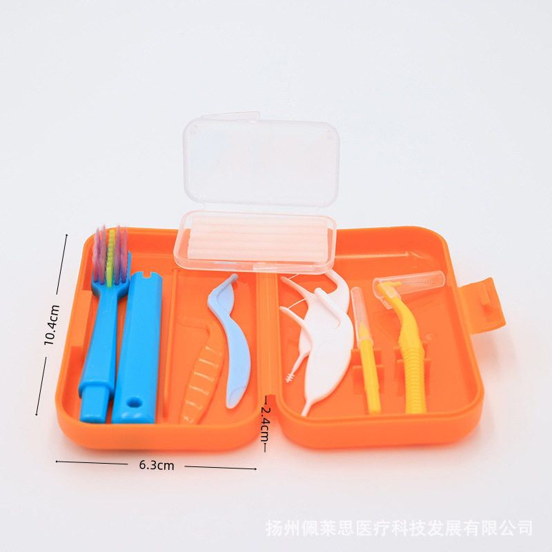 Orthodontic oral care kit with dental wax and brush