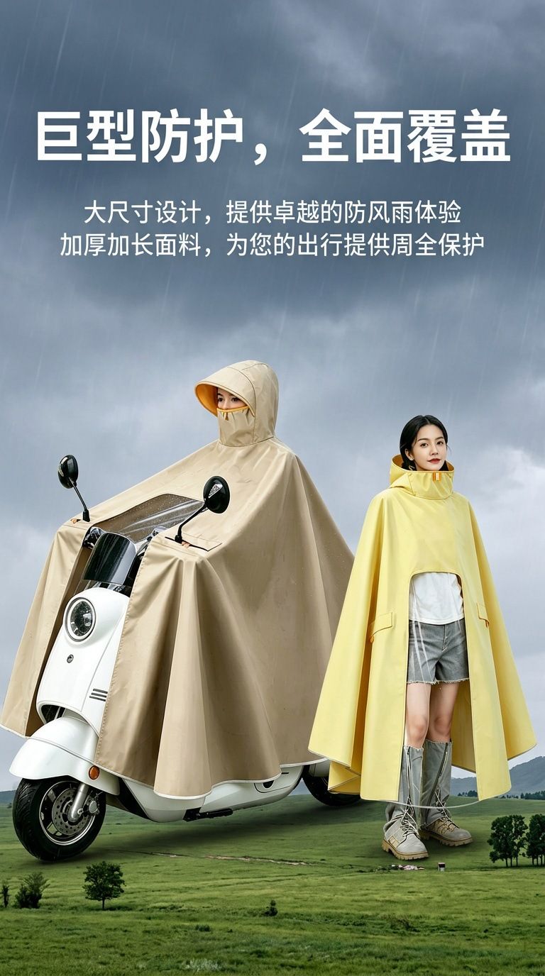 Damen Elektromobil-Regenmantel, vollständiger Regenschutz