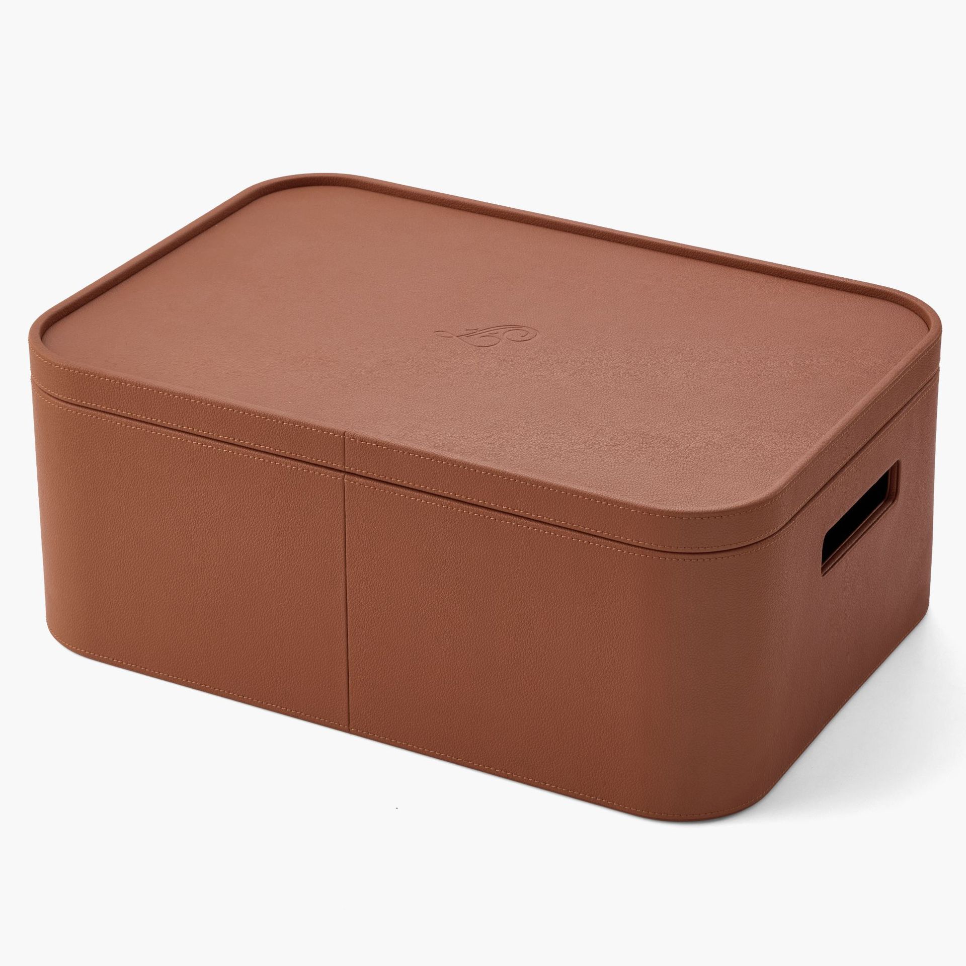 Leder-Aufbewahrungsbox mit Deckel, Hotelqualität