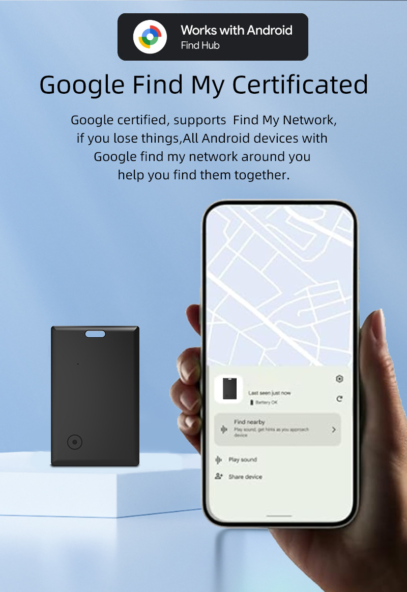 Android konum belirleyici kartı, Find Hub uyumlu
