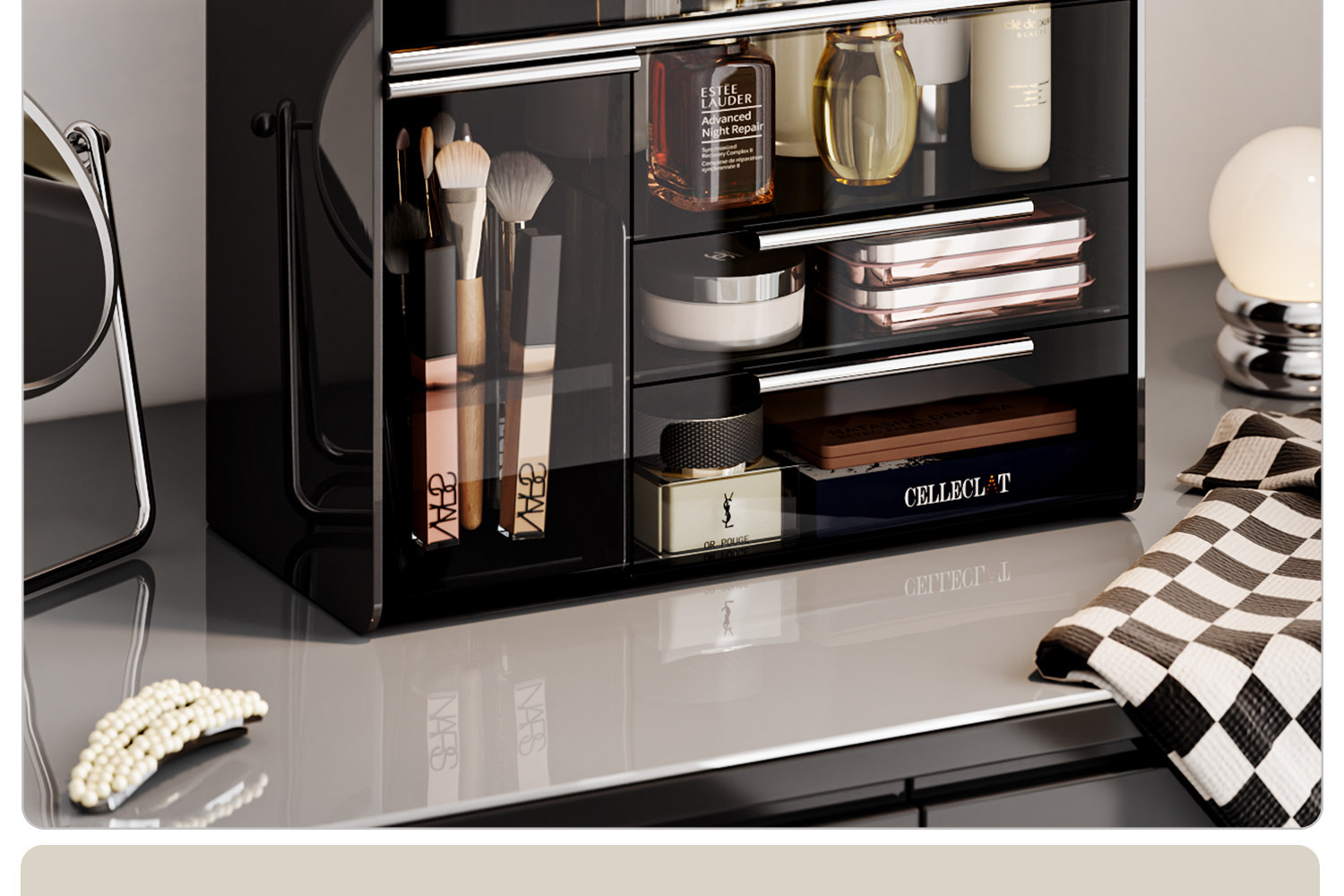 Cosmetics storage box acrylic dust-proof large capacity organizer