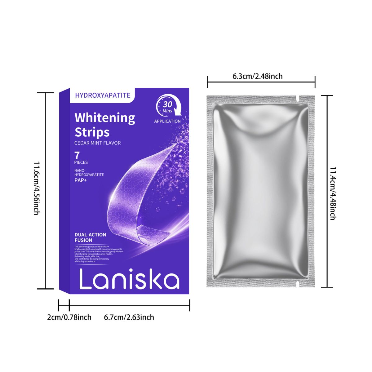 LANISKA violette Zahnpflege-Strips für tägliche Mundhygiene