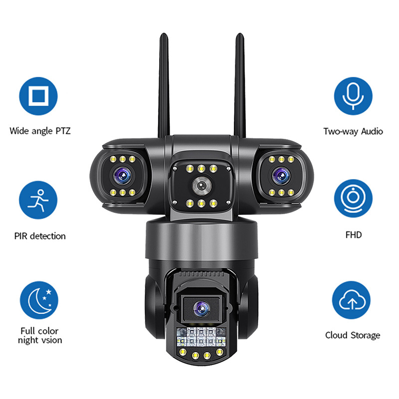 V380 Pro Surveillance Camera Triple Lens WIFI Outdoor
