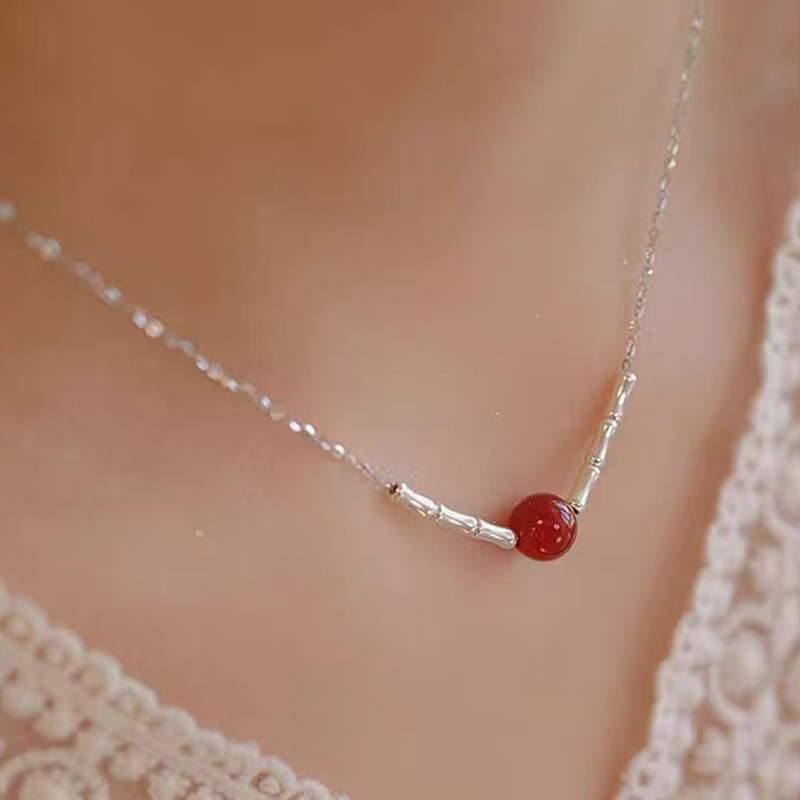 S999 gümüş kalp kolye, zirkon, çöpür zinciri, yaramaz stil tasarım