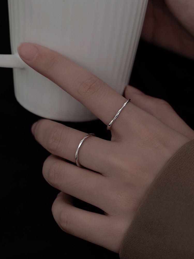 925er Silber glatter minimalistischer Ring