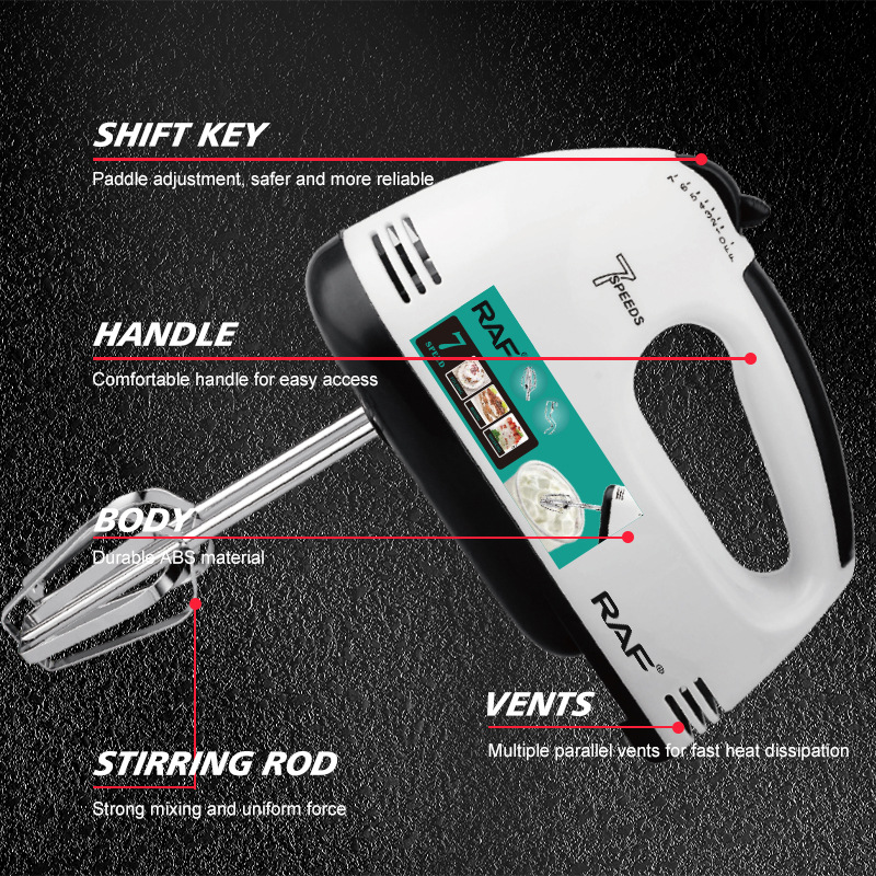 7-speed electric hand mixer, portable, handheld