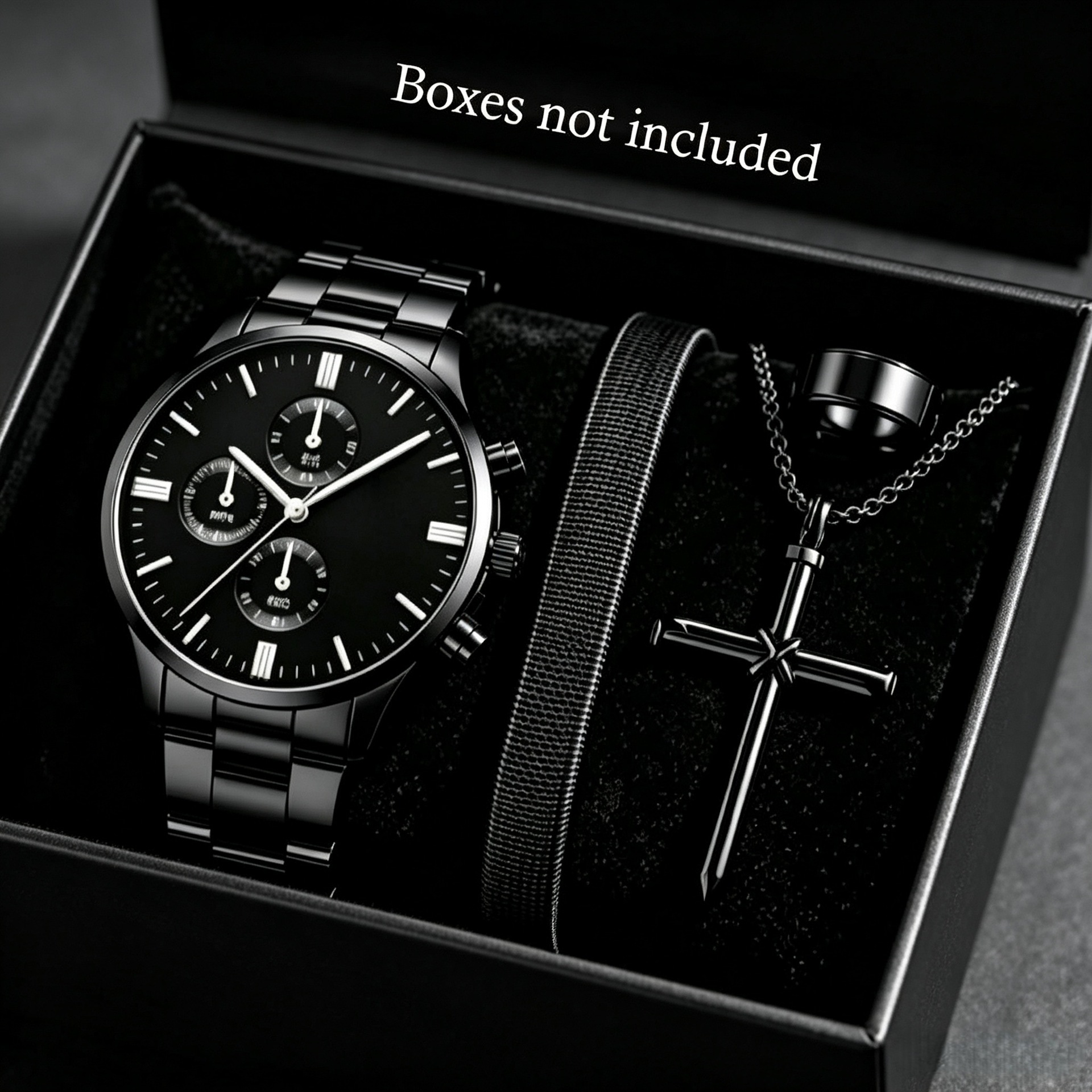 Herren-Ledergürtel, Uhr und Armband Set