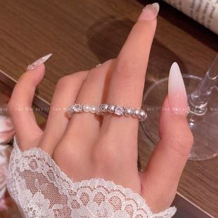 Gümüş gardenia açık kadın yüzüğü