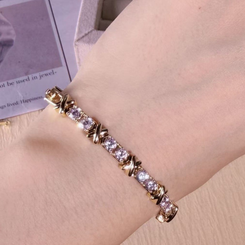 Damenarmband, 3A Zirkonia, Strass-besetzt, Luxus