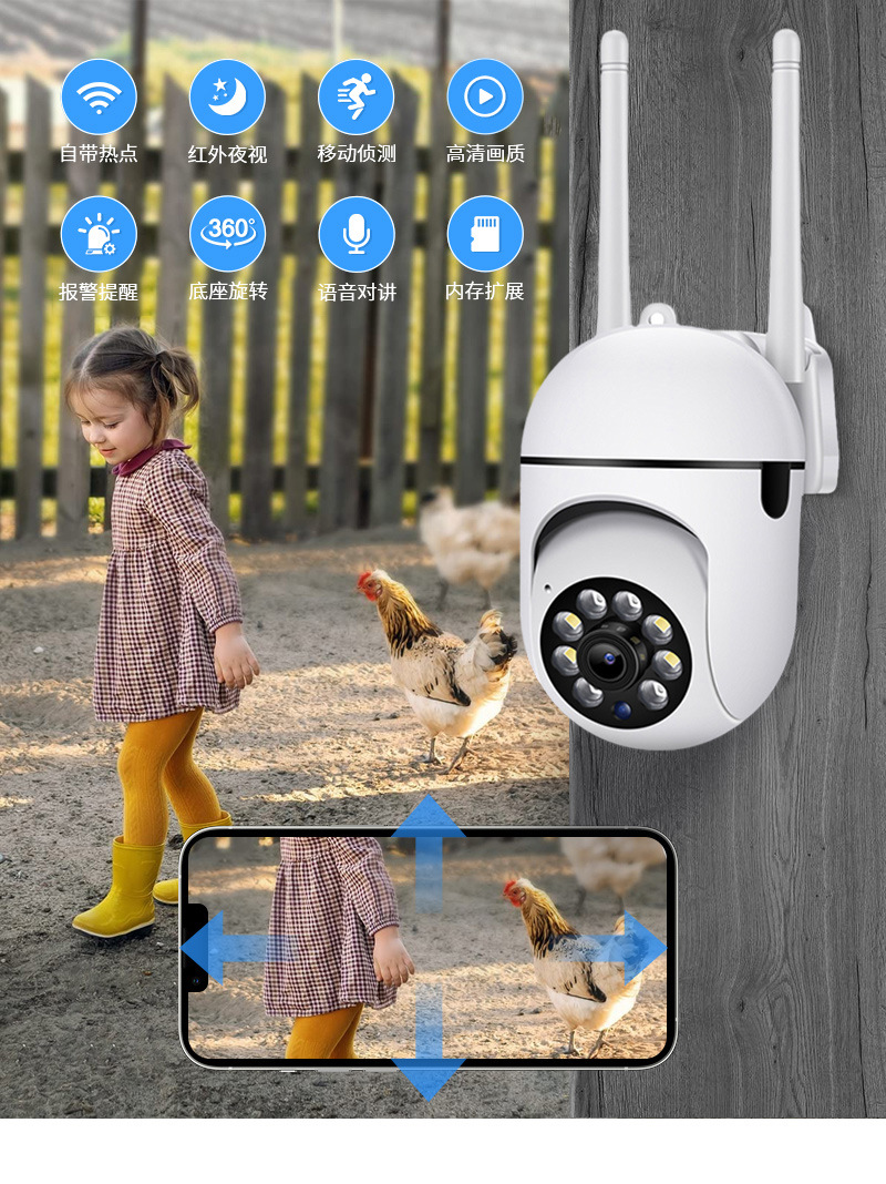 A7 security camera, two-way audio, full color