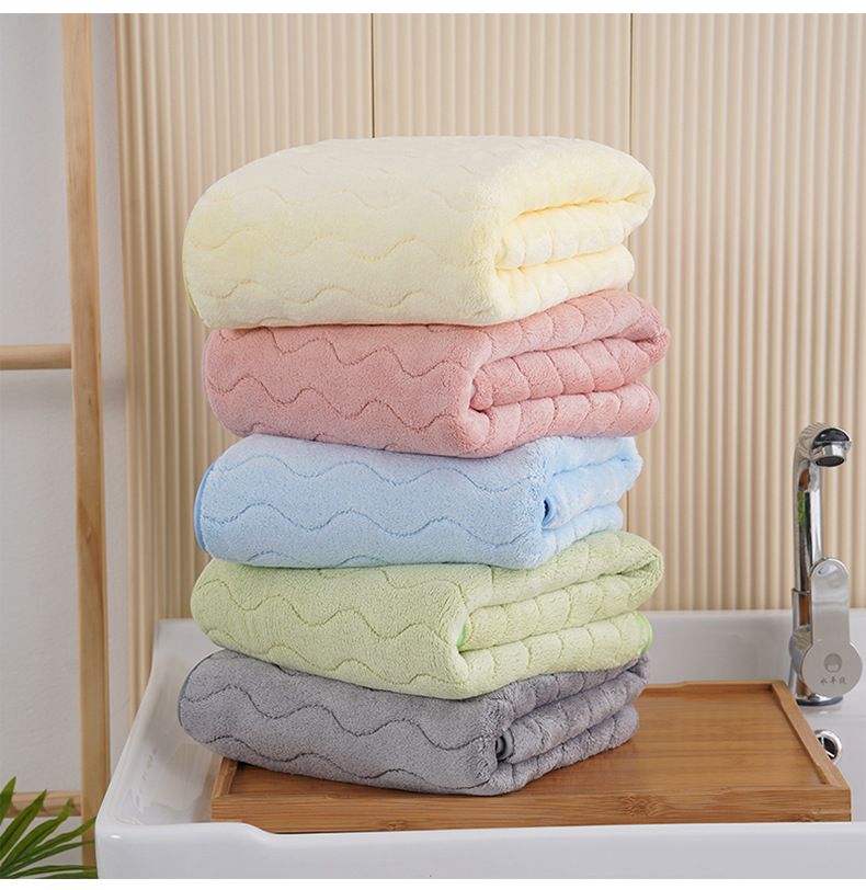 Premium mercan kadifesi havlu seti, 2 parça, banyo ve yüz