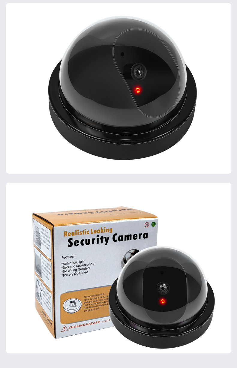 Dummy kamera, dome tasarım, beyaz, LED ışıklı