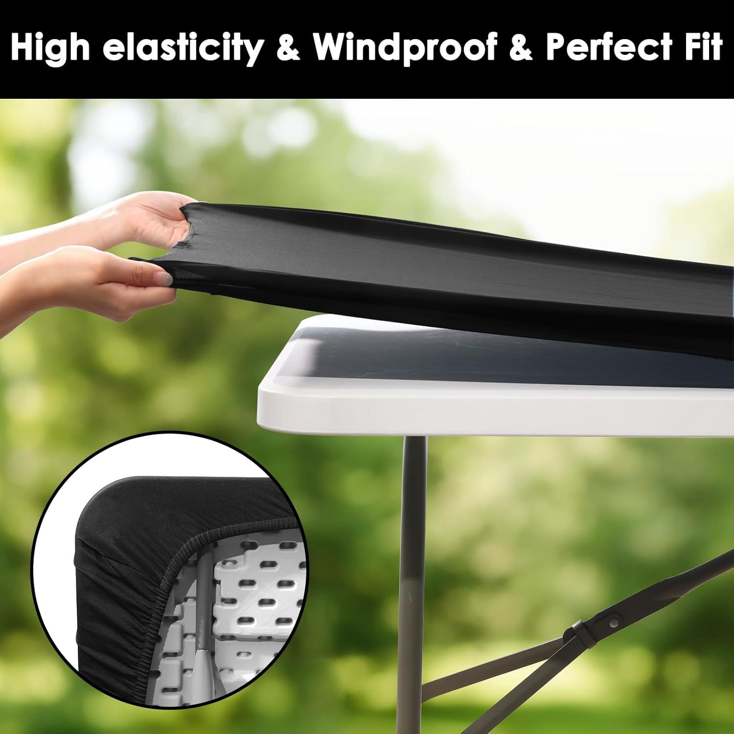 Elastic tablecloth, milk silk fabric, waterproof, machine washable