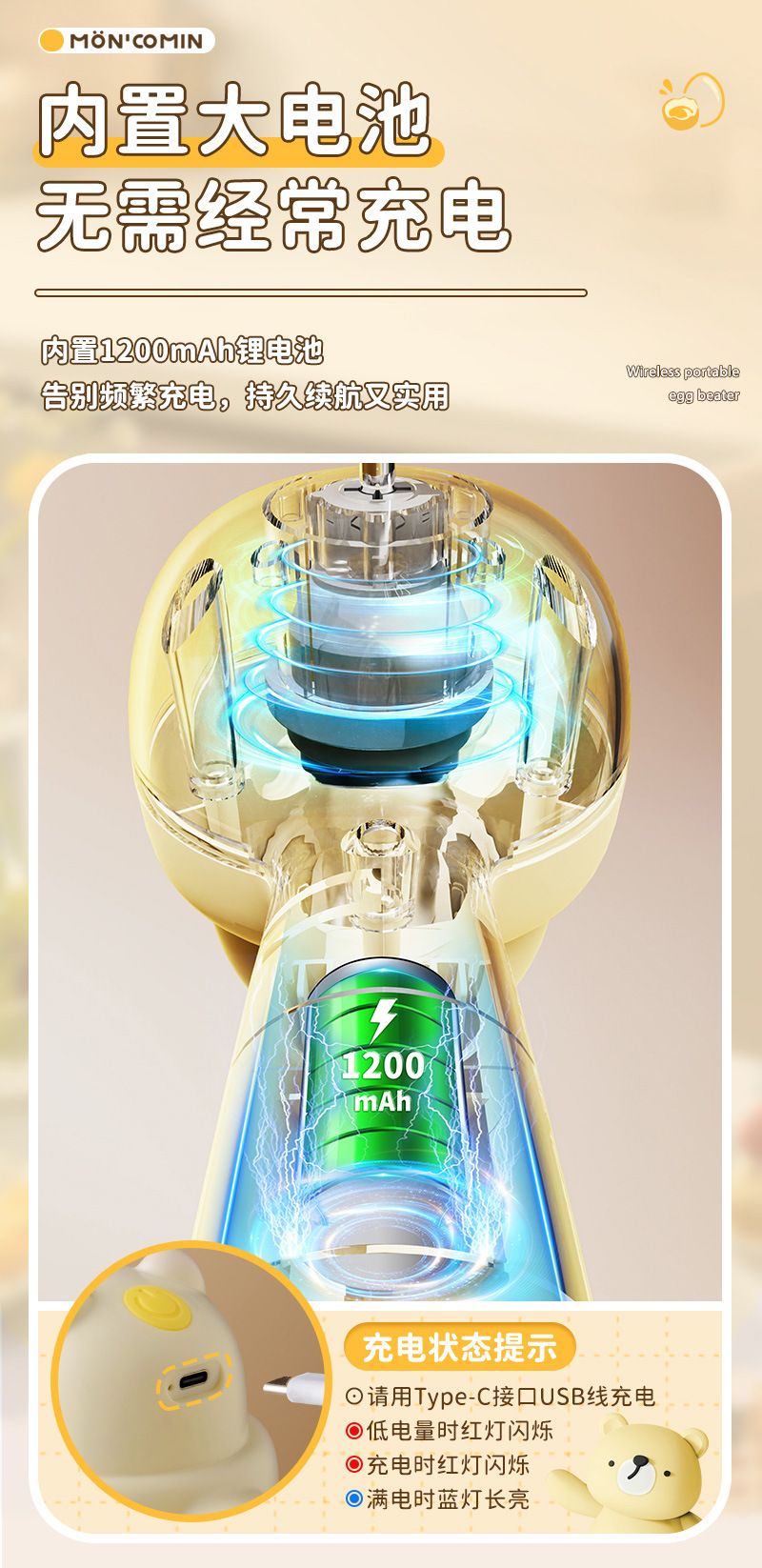 Handheld Electric Egg Beater Home Mixer
