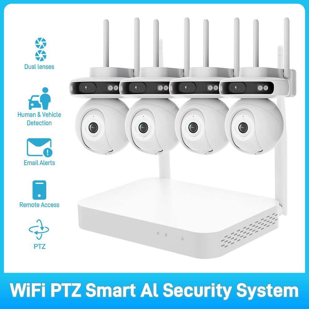 3MP/5MP WiFi gözetim kiti, 4/8 kanal, ekranlı NVR