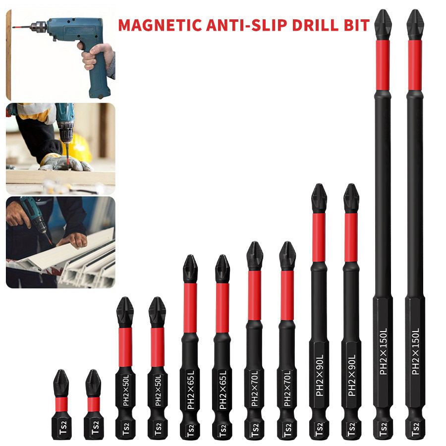 PH2 cross bit set, 25-150mm, strong magnetic