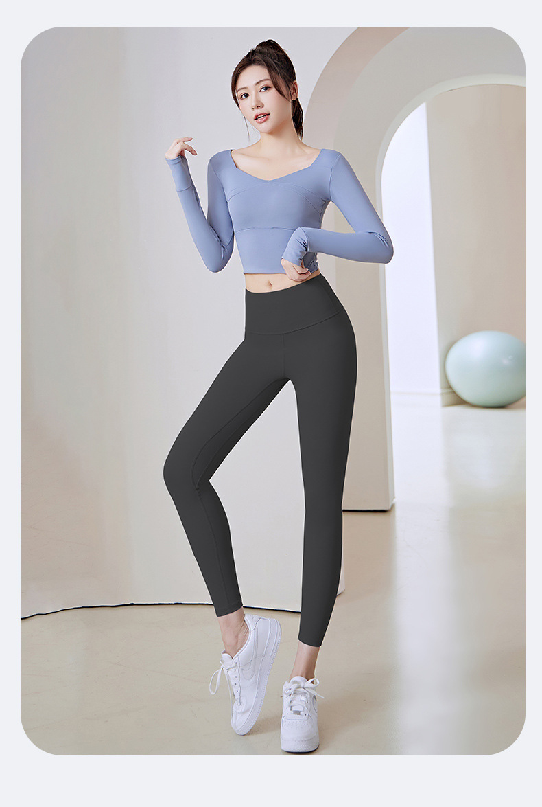 Damen-Yoga-Set, Langarm-Leggings, Lauftraining