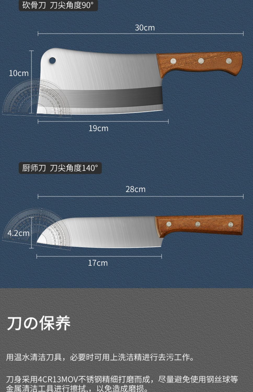 Yangjiang kitchen knife set, vegetable and bone cutting