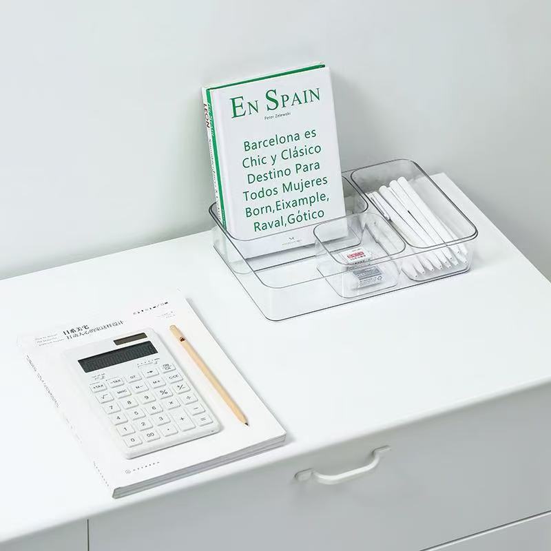 Transparente Kunststoff-Aufbewahrungsbox Schreibtisch-Organizer