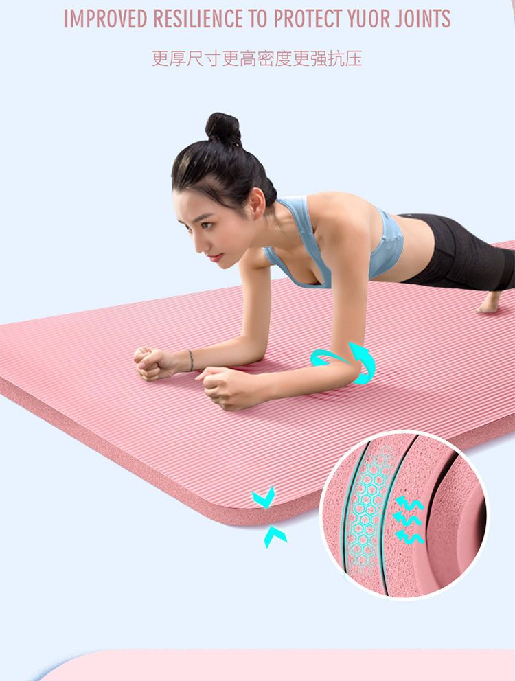 Yoga matı, kalın, kaymaz, şok emici, başlangıç seviyesi