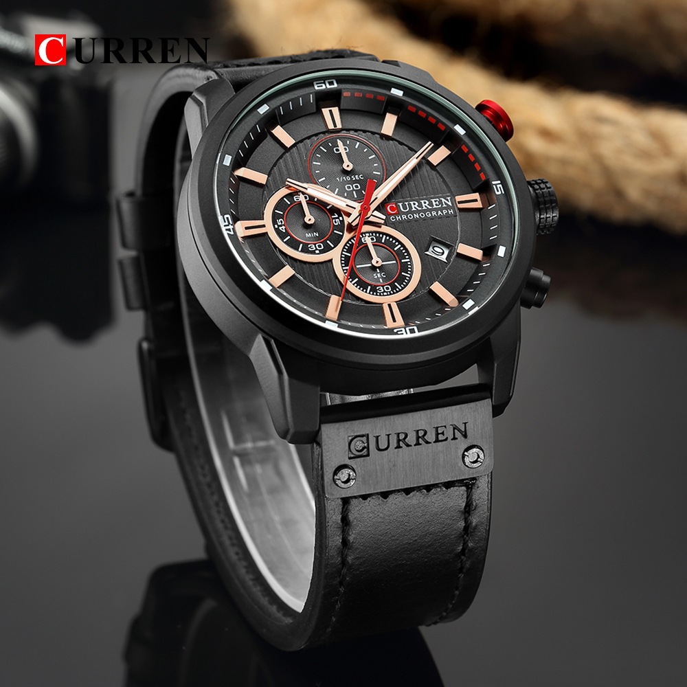 CURREN Herrenuhr, braun, wasserdicht