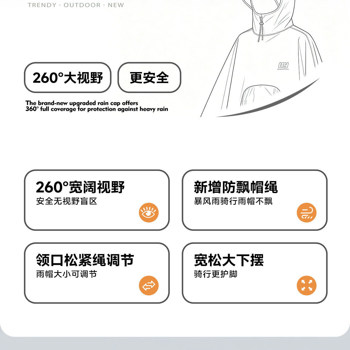 E-Vehicle Raincoat Full Body Extended Heavy Rain