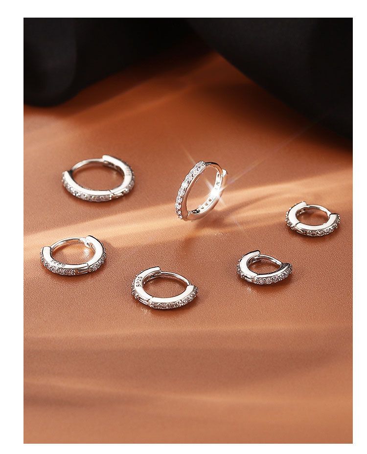 925er Silber Ohrstecker mit Rhinestones