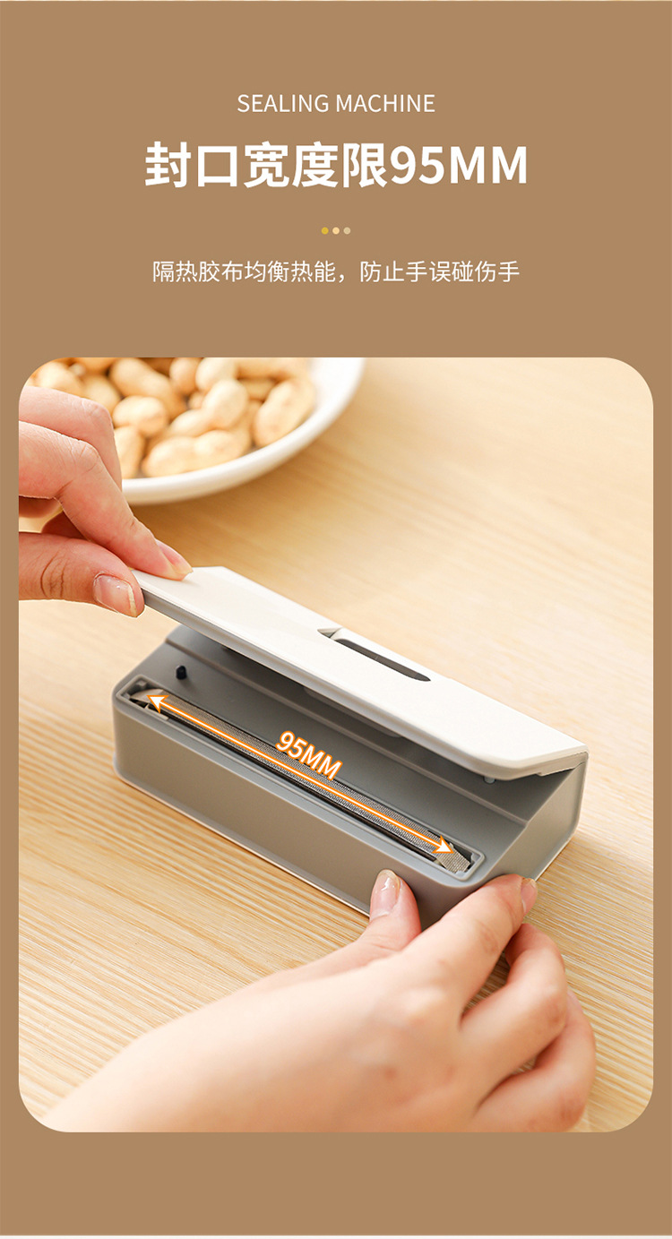 Mini heat sealer 6-level adjustable portable bag sealing machine